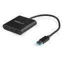 StarTech.com USB 3.0 to Dual HDMI Adapter - 1x 4K 30Hz &amp; 1x 1080p - External Video &amp;