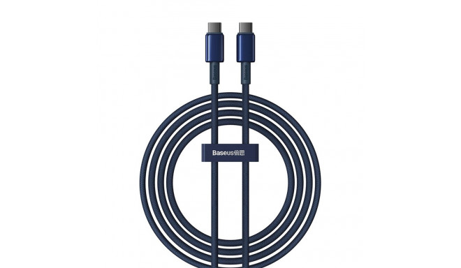 Baseus Tungsten Gold USB-C / USB-C 100W Cable 2m - Navy Blue