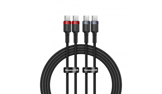 Baseus Cafule USB-C / USB-C cable 100W 1 m - red-black and black-gray (2 pcs.)