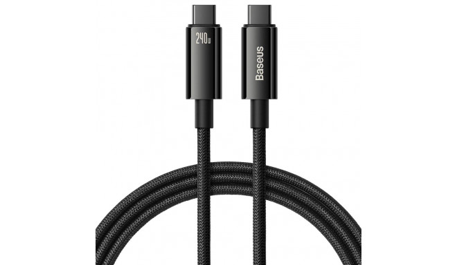 Cable USB C - USB C 480Mb/s 240W 3m Baseus Tungsten Gold CAWJ040101 - black