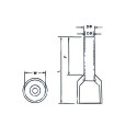 Insulated Cord End Terminal for 10mm2/7AWG Cable, 100pcs