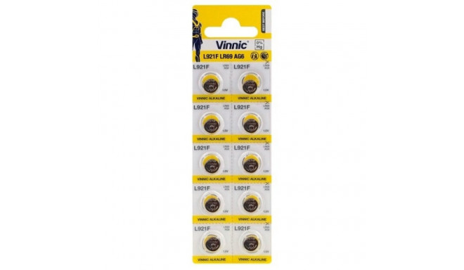Vinnic AG6 | LR69 | SR920W | 171 | GP71A | 371 | Alkaline 1.5V Batteries (10pcs)