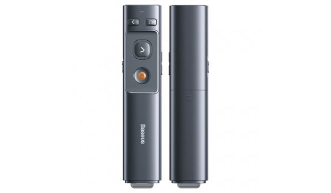 Baseus Orange Dot AI Laser Pointer with Automatic Voice Transcription, Dual Lasers - Gray