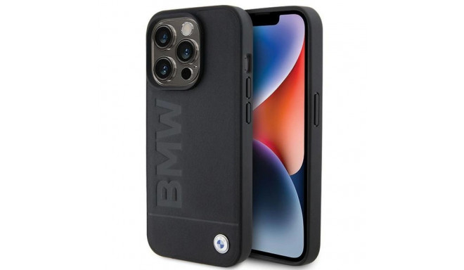 BMW MagSafe Leather Hot Stamp case for iPhone 15 Pro Max - black