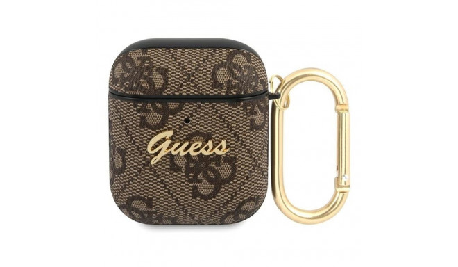 Guess GUA24GSMW AirPods cover brown / brown 4G Script Metal Collection