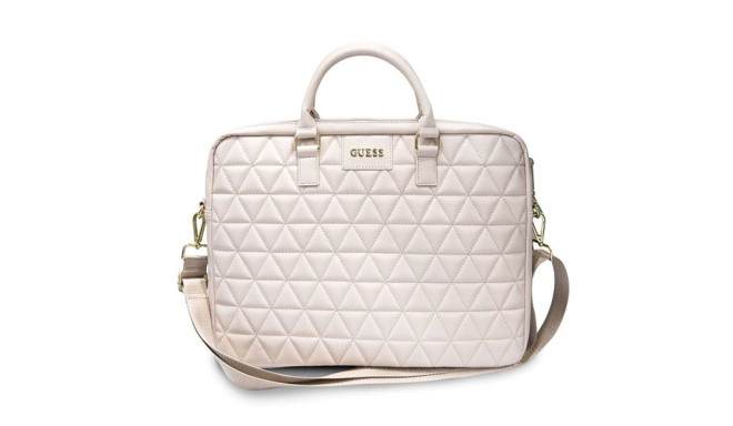 Guess Quilted bag for a 16" laptop - pink