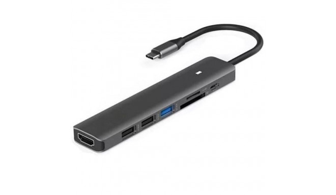 Adapter USB Type-C - HDMI, 3x USB Type-A, SD, TF, USB Type-C PD100W