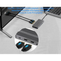 Adapter USB Type-C - 2x HDMI, VGA, LAN, 3x USB Type-A, SD, TF, USB Type-C PD100W, Aux