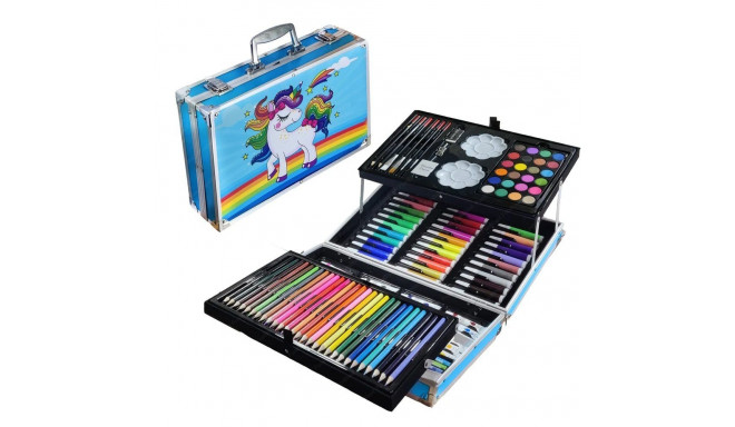 RoGer Professional Muticoloring drawing kit with metal Unicorn case