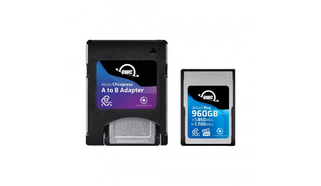 OWC CFexpress 4.0 Atlas Pro R1850/W1700/VPG200 (Type A), CFX A to B adapter incl. 960GB