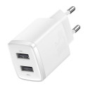 Baseus USB charger 2xUSB 10.5W, white