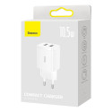 Baseus USB charger 2xUSB 10.5W, white