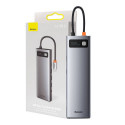 Hub 11in1 Baseus Metal Gleam Series, USB-C to 3x USB 3.0 + 2x HDMI + USB-C PD + Ethernet RJ45 + micr