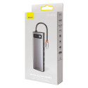 Hub 11in1 Baseus Metal Gleam Series, USB-C to 3x USB 3.0 + 2x HDMI + USB-C PD + Ethernet RJ45 + micr