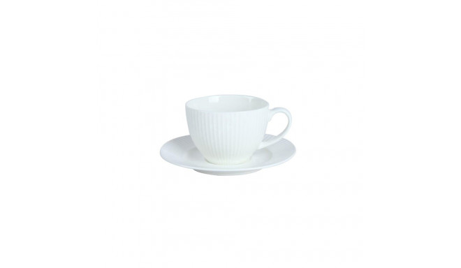 CUP AND SAUCER VERTIC LINE WHITE 240ML