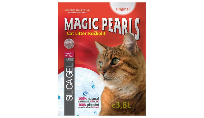 Silikona smiltis kaķu tualetei :  MAGIC PEARLS Original, 3.8 l