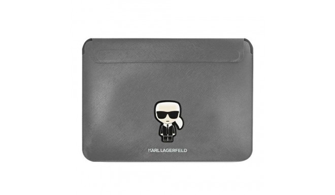 Karl Lagerfeld Saffiano Ikonik Karl case for a 13-14" laptop - silver