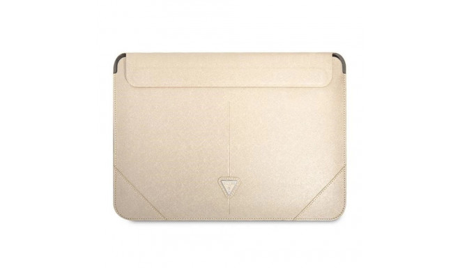 Guess Saffiano Triangle Logo case for a 14" laptop - beige