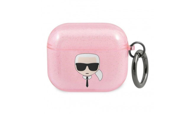 Karl Lagerfeld KLA3UKHGP AirPods 3 cover różowy/pink Glitter Karl`s Head