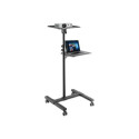 TECHLY Universal Adjustable Trolley for Notebook Projector with Shelf Black