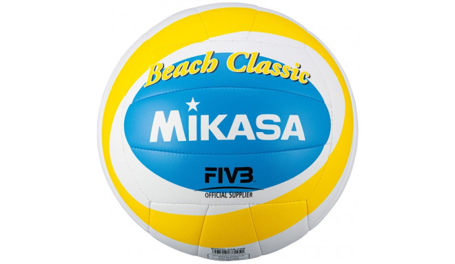 Piłka siatkowa plażowa Mikasa Beach Classic biało-żółto-niebieska BV543C-VXB-YSB 5