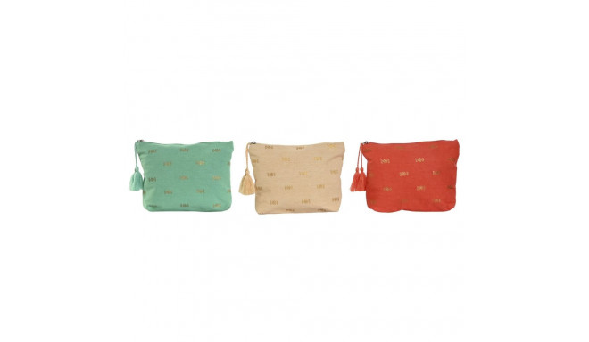 Travel Vanity Case Home ESPRIT Green Beige Coral 25 x 5 x 20 cm (3 Units)