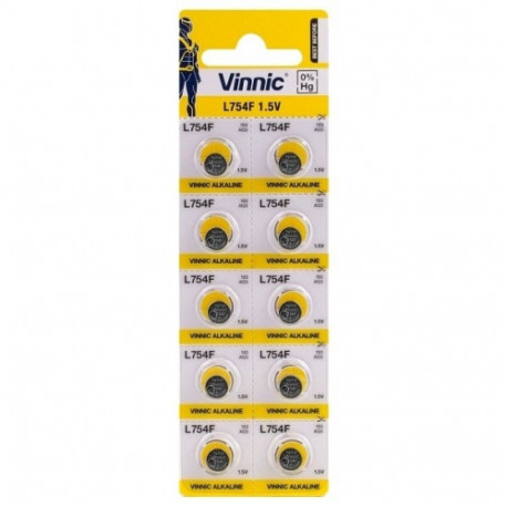 Vinnic AG5 | LR48 | SR754W | 193 | GP93A | 393 | Alkaline 1.5V Batteries (10pcs)
