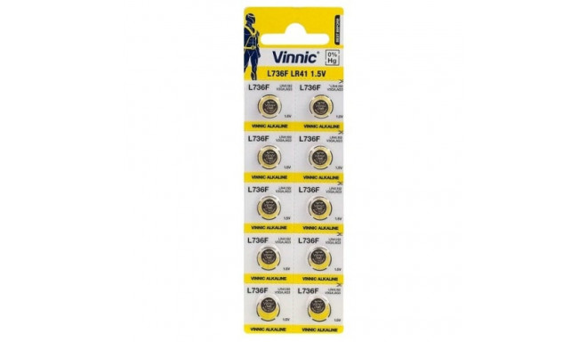 Vinnic AG3 | LR41 | SR41W | 392 | GP92A | 192 | Alkaline 1.5V Batteries (10pcs)