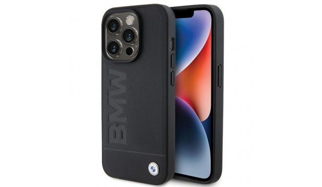 BMW MagSafe Leather Hot Stamp case for iPhone 15 Pro - black