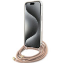 Guess Crossbody Cord 4G Print case for iPhone 15 Pro - pink