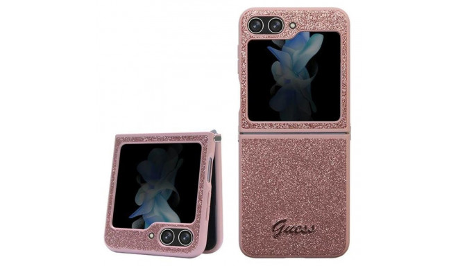 Guess Glitter Script case for Samsung Galaxy Z Flip 5 - pink