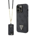 Guess GUHCP13XP4TDSCPK case for iPhone 13 Pro Max 6.7" - black Crossbody 4G Metal Logo