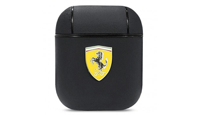 Ferrari FESA2LEBK AirPods cover black/black On Track Leather