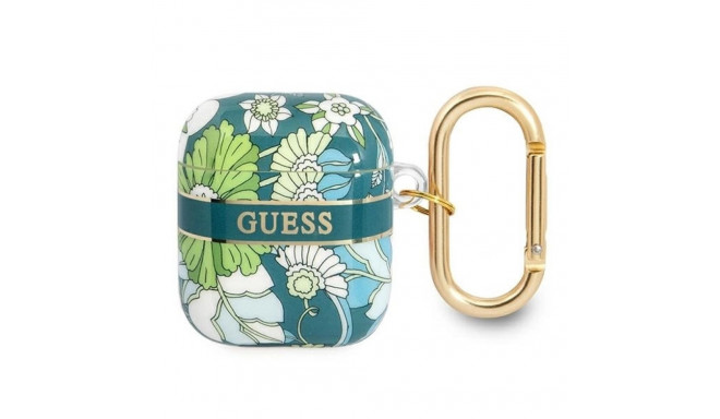 Guess GUA2HHFLN AirPods cover green/green Flower Strap Collection