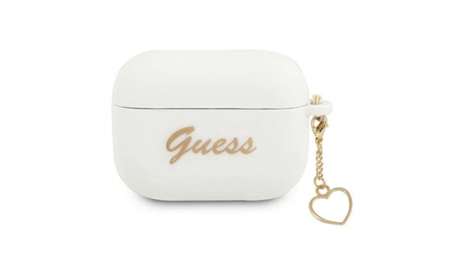 Guess GUAPLSCHSH AirPods Pro cover white/white Silicone Charm Heart Collection