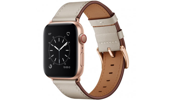 Kellarihm Trendybay Apple Watch 38/40/41mm, nahk, valge