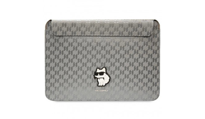 Karl Lagerfeld Saffiano Monogram Choupette case for a 14" laptop - silver