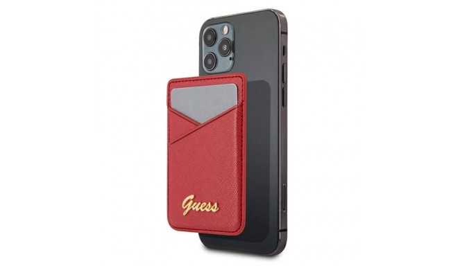 Guess Wallet Card Slot GUWMSSASLRE MagSafe Saffiano red/red