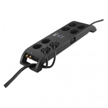 Power strip with surge protection (1800J) 3m 8 sockets, IEC, RJ45 protection black EMOS