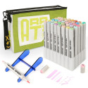 Double-sided Marker Pens ARRTX Oros, (40 Colours, pastel tone shade)