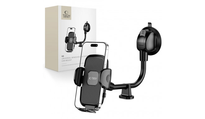 TECH-PROTECT V3 UNIVERSAL LONG ARM WINDSHIELD & DASHBOARD CAR MOUNT BLACK