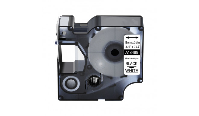 Compatible tape Dymo Rhino Nylon Flex 18489 19mm black on white
