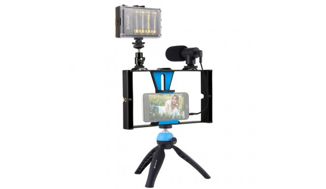 Blogging Smartphone Video Rig (LED Light, Tripod Mount, Phone Holder, Mic)