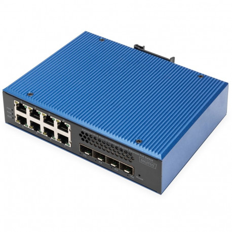 "Digitus 8+4P 10G Uplink Industrial Gigabit Ethernet PoE Switch L3 managed"