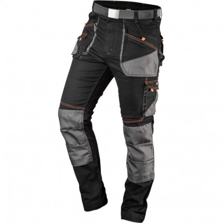 Neo HD Slim tööpüksid vööga, hall/must, suurus L (81-238)