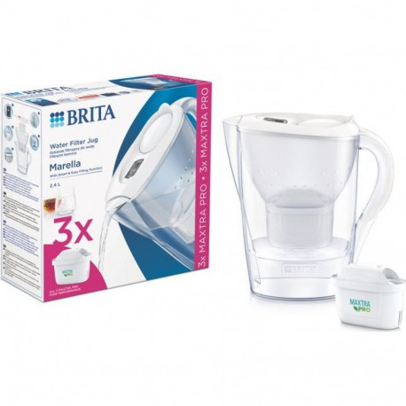 Brita Marella veefilterkann + 3 MAXTRA PRO Pure Performance filtrit valge