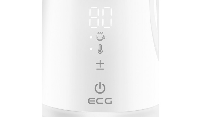 elektriline roostevabast terasest veekeetja ECG RK 1893 temperatuurikontrolliga valge 1.7 l