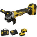 DeWalt DCG 405 P3 cordless angle grinder 18 V 125 mm + 3x batteries 5.0 Ah + charger + TSTAK