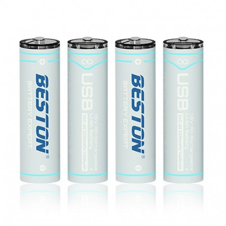 Rechargeable AA batteries with USB C, 1460mAh, Li-Ion (4 pcs)