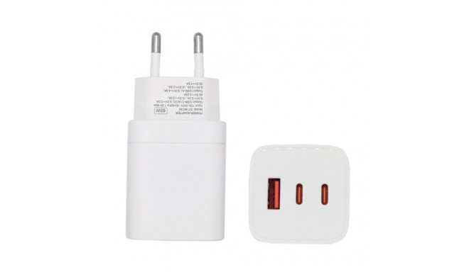 Charger GaN 2x USB Type-C, USB Type-A: 65W, PPS